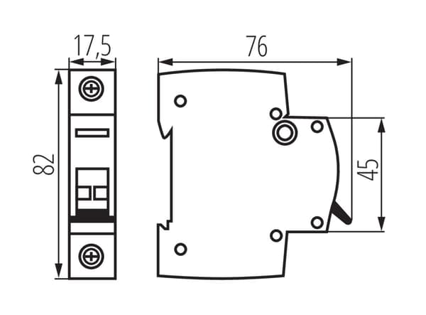 Modulär isolatorbrytare 1P 63A för Ideal KANLUX-skena