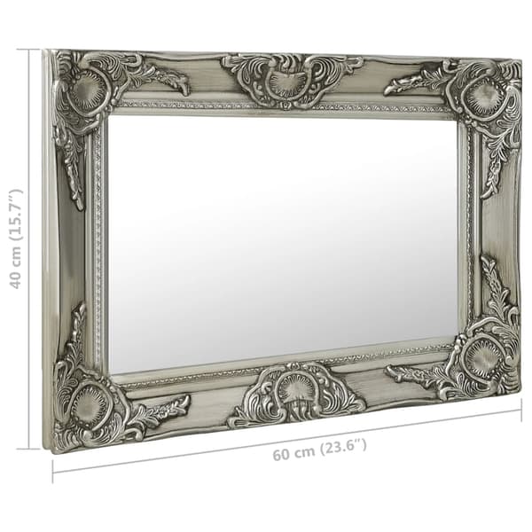 vidaXL Barock väggspegel 60x40 cm silver