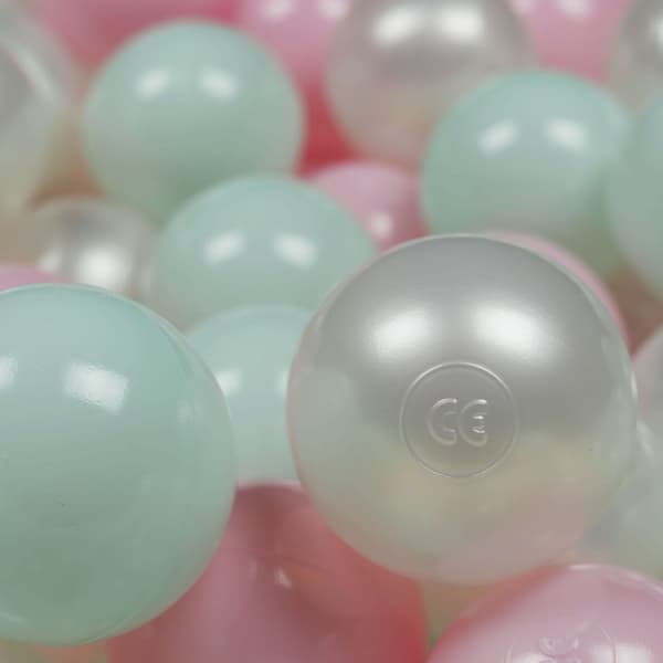Legetøjskugler ø7cm 100 stk perle, lys mint, lys pink