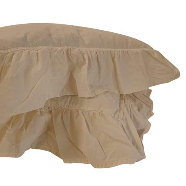 Beige pudebetræk 40x40 med flæser, sæt med 2