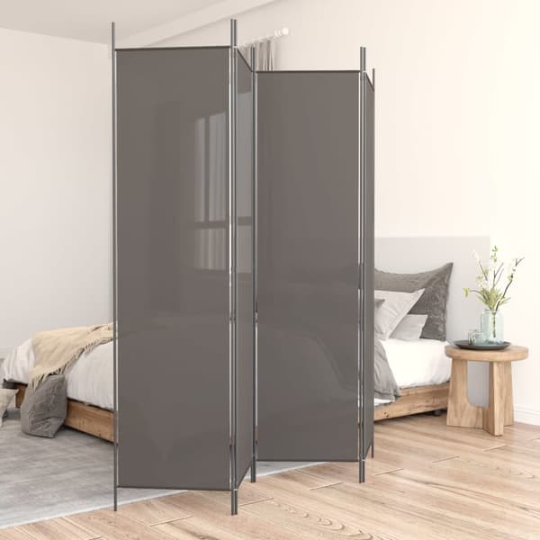 vidaXL 4-panelsskærm, antracit, 200x200 cm, stof