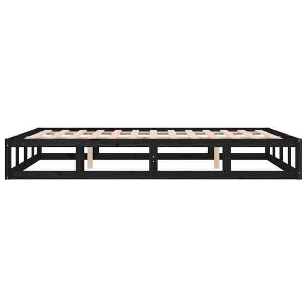vidaXL sengestel sort 120x190 cm massivt træ
