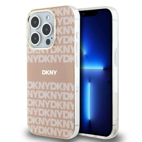 DKNY IML Mono & Stripe MagSafe-etui til iPhone 14 Pro, lyserød