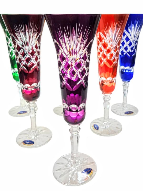 Färgglada kristall champagneglas 170 ml Ananas