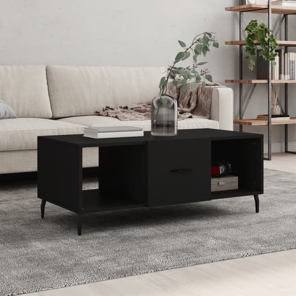 vidaXL sofabord, sort, 102x50x40 cm, træbaseret materiale