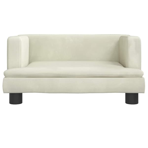 vidaXL Barnsoffa krämfärgad 60x40x30 cm sammet
