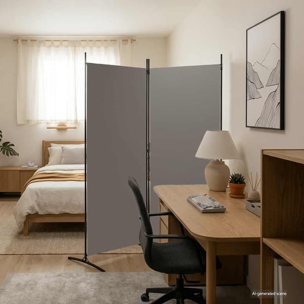 vidaXL 2-panelsskærm, antracit, 175x180 cm, stof