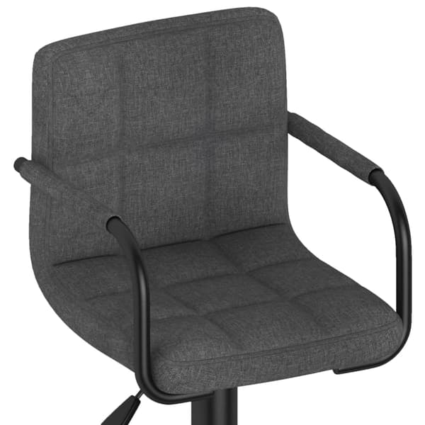 vidaXL Barstolar, set om 2, mörkgrå, tygklädsel