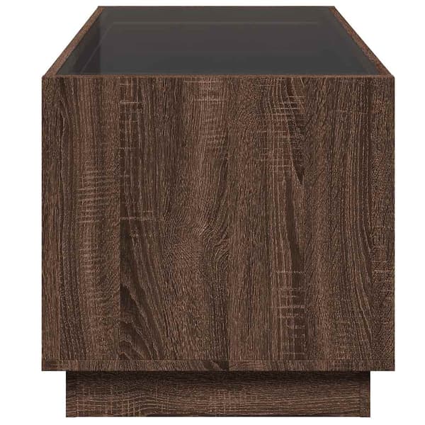 vidaXL Infinity sofabord med LED-lys brunt egetræ 70x50x50 cm
