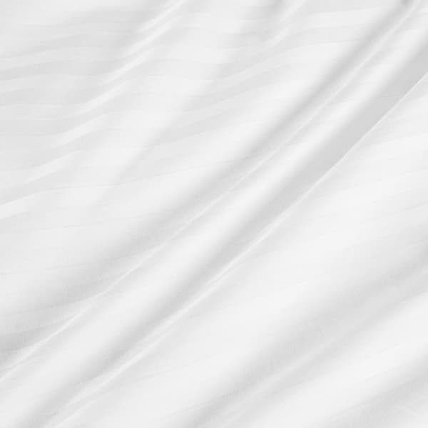 Bäddset 180x200 satin 100% BOMULL vit med klassiska ränder