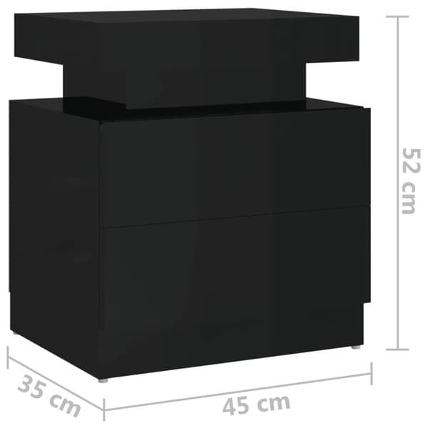 vidaXL sengebord højglans sort 45x35x52 cm