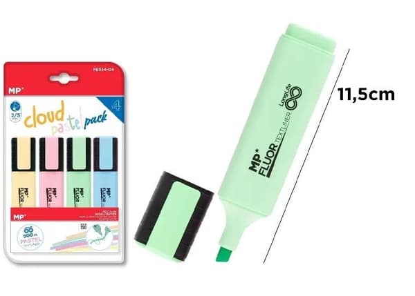 Pastel overstregningstuscher 4 stk.
