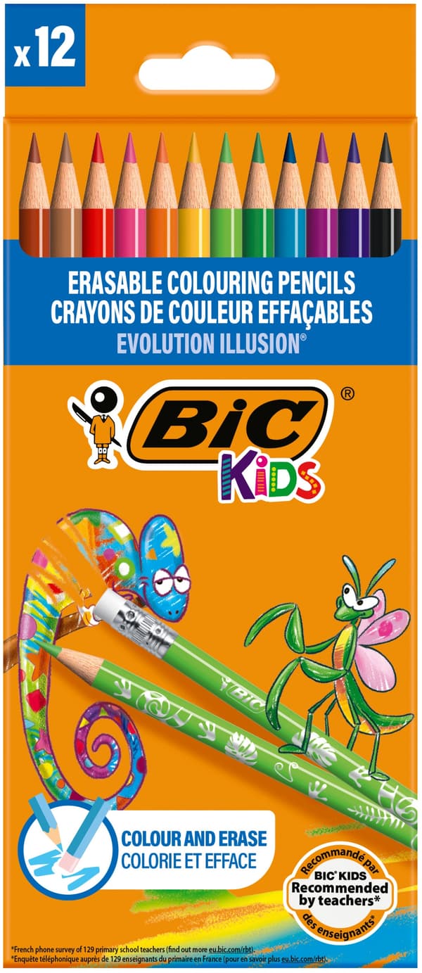 BIC Evolution Illusion-kritor, 12 färger, 0894