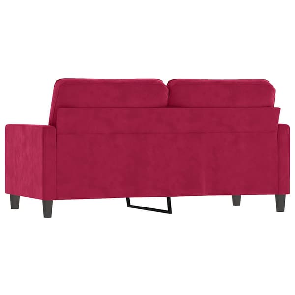 vidaXL 2-sitssoffa vinröd 140 cm klädd i sammet