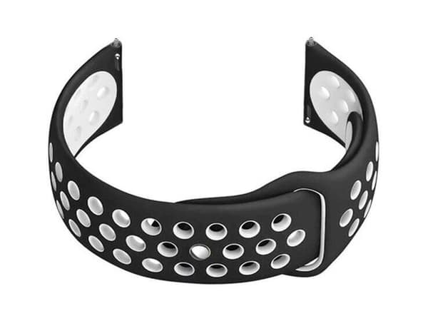 Gummirem til smartwatch U11 - sort/hvid - 22mm