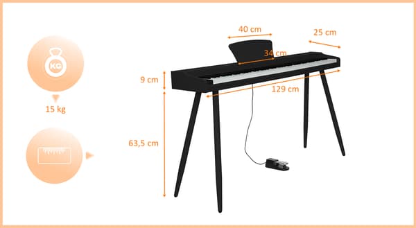 MusicMate MM-P20-B PrestigeNote SORT digitalklaver