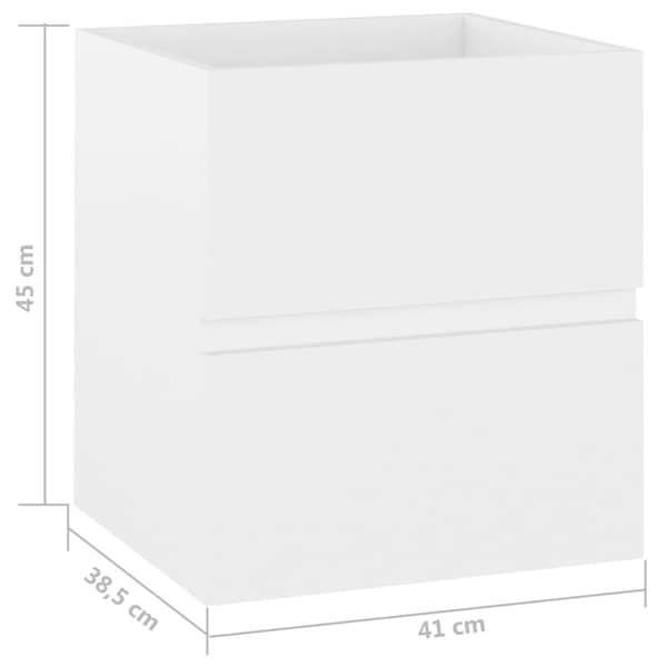 vidaXL håndvaskskab hvid 41x38,5x45 cm spånplade