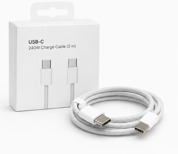 USB-C-kaapeli USB-C 240W 2m Pikalataus Type-C Punottu iPhone MacBook