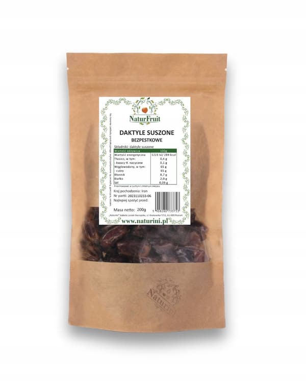 TØRREDE DADLER uden sten og SO2 500g Naturini