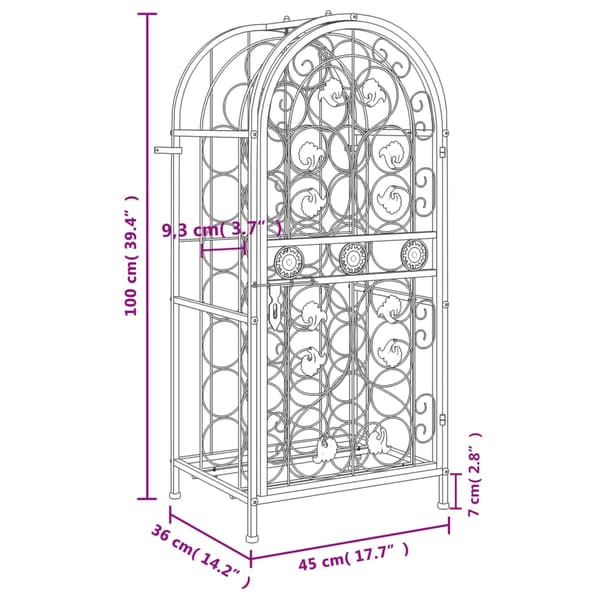 vidaXL 33 pulloteline musta 45x36x100 cm takorauta