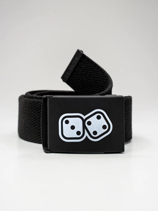 Svart Lucky Dice Webbing Belt Uni