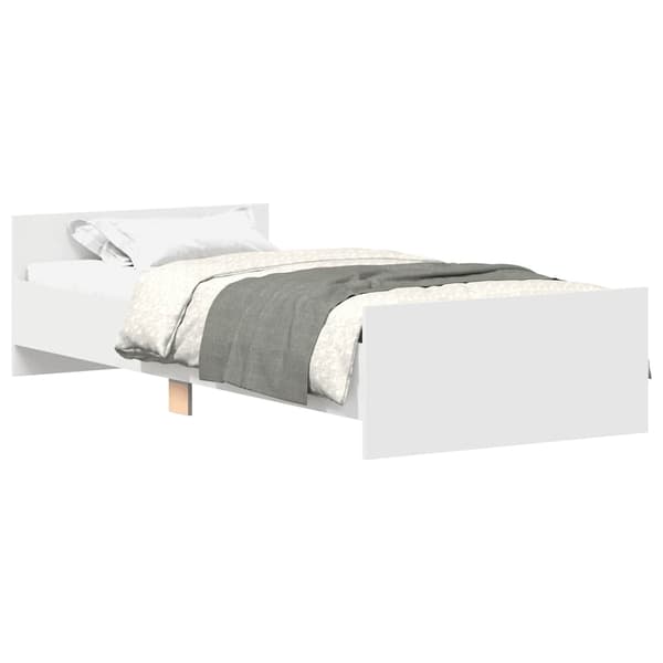 vidaXL Sängram vit 90x200 cm träbaserat material