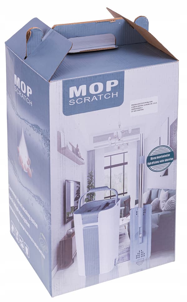 Plattmoppset med dubbelkammarhink, press, 2x mikrofiber