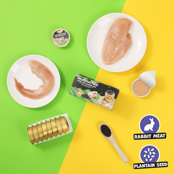 Vådfoder til katte Kanin og Pound Cake Delicious Pâté UniQ Pets 8x30g