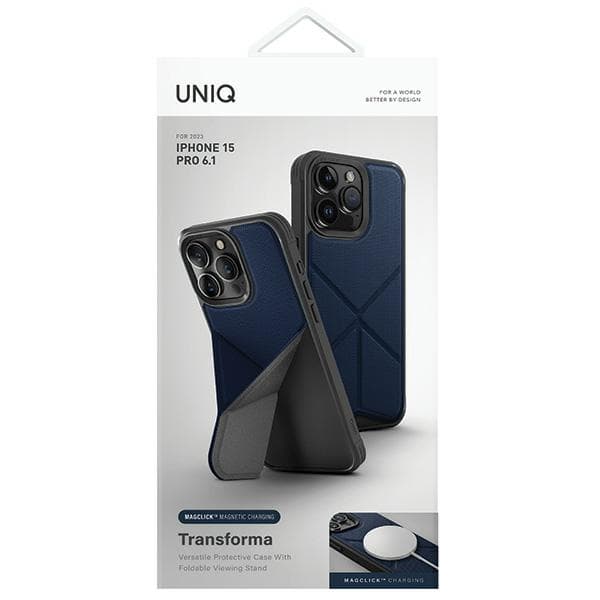 UNIQ Transforma MagSafe stativskal till iPhone 15 Pro, blå