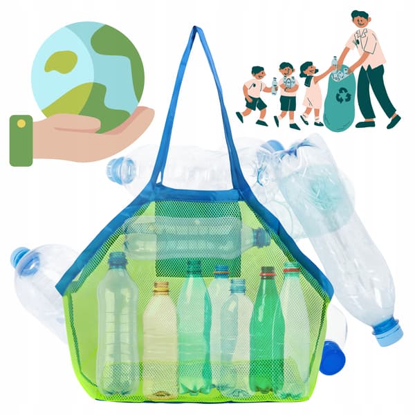 Pose til returflasker af plastik, foldbar, let, genanvendelig