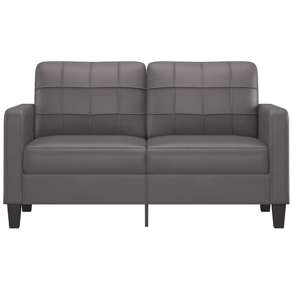 vidaXL 2-sitssoffa, grå, 140 cm, konstläder