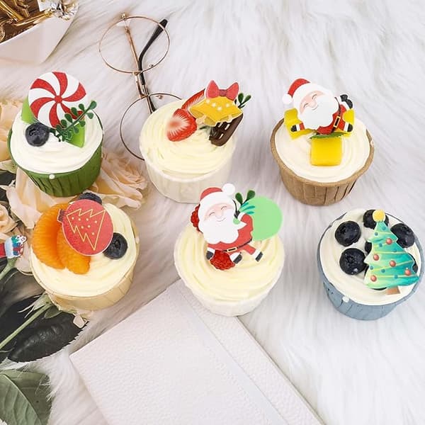 Spiselige julepynt 60 stk - cupcakes, kager, muffins