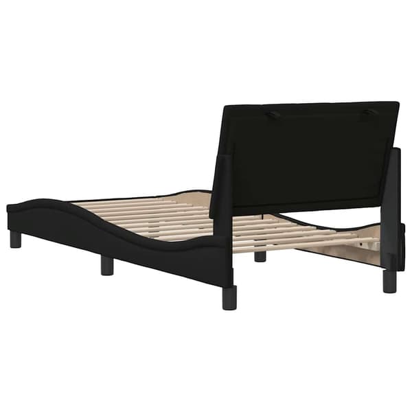 vidaXL sengestel uden madras sort 90x190 cm stof