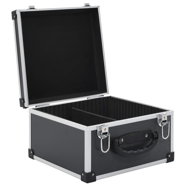vidaXL 40-disks CD-etui, aluminium, ABS, sort