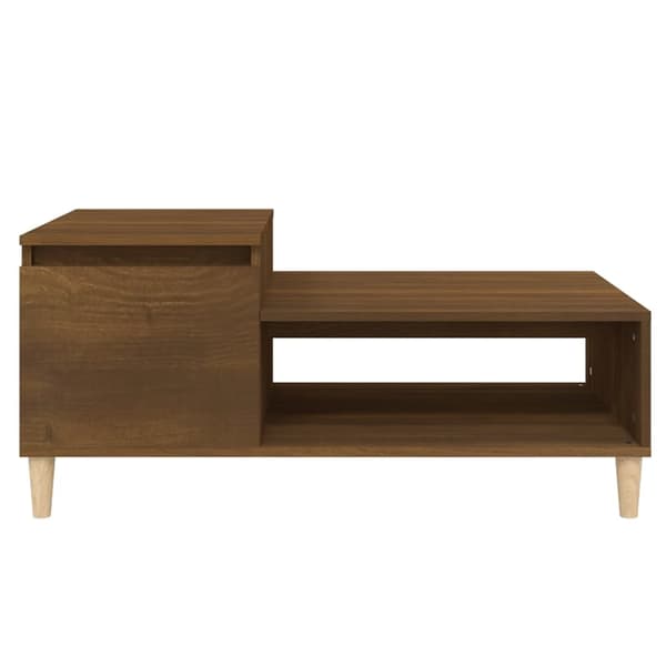 vidaXL sofabord brunt egetræ 100x50x45 cm, træbaseret materiale