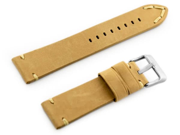 Læderrem til ur W93 - beige - 22mm