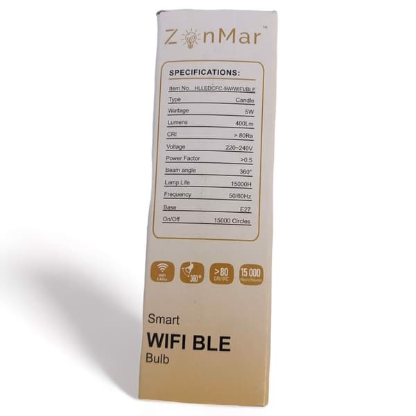 E27 Smart LED WiFi BLE Kertepære 5W ZonMar