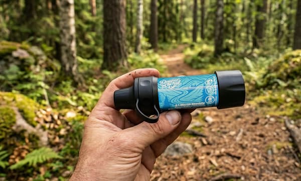 Mini tvåstegsfiltrering för turistvatten