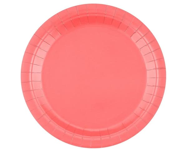 Lyserøde paptallerkener 23 cm 14 stk.