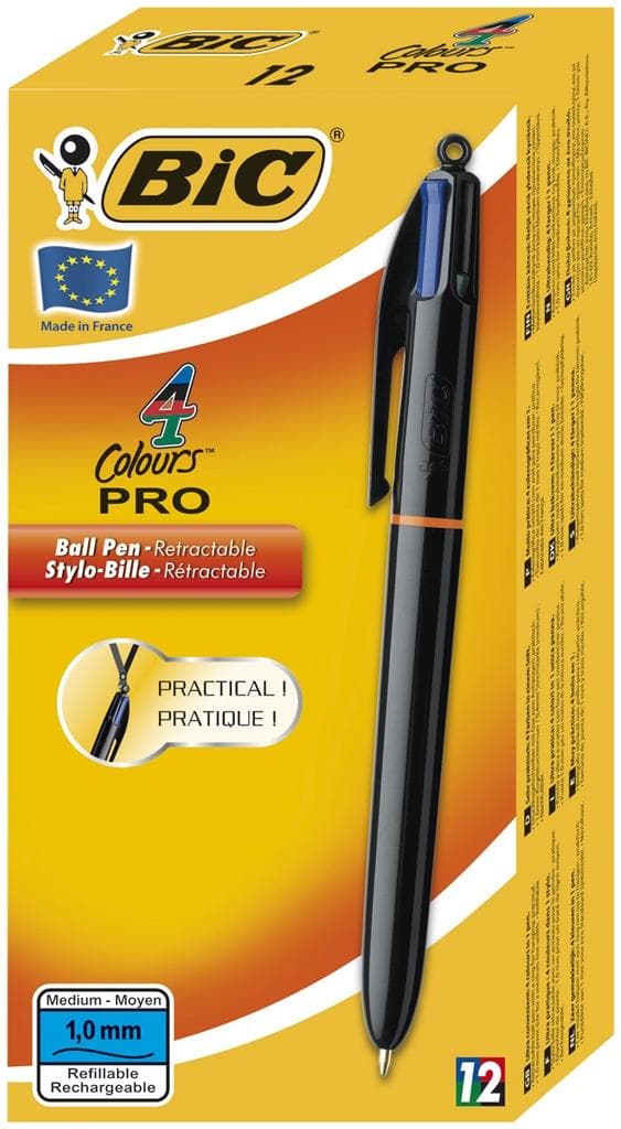 4 farver Pro kuglepen (12 stk.) BIC
