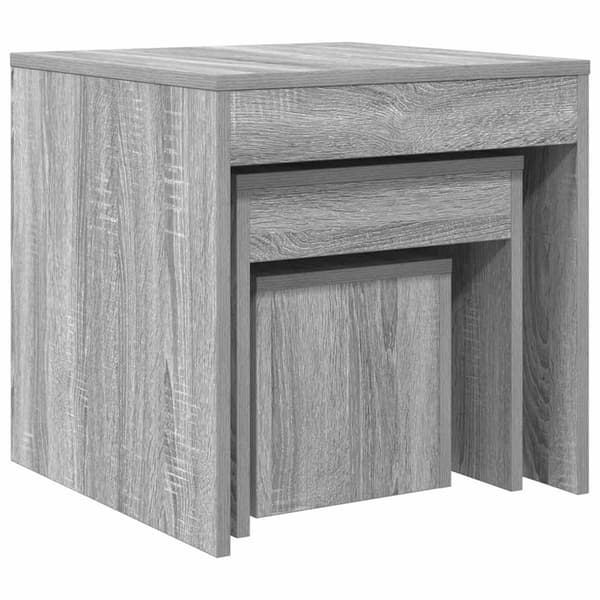vidaXL 3-pack slitsbord, grå Sonoma ek