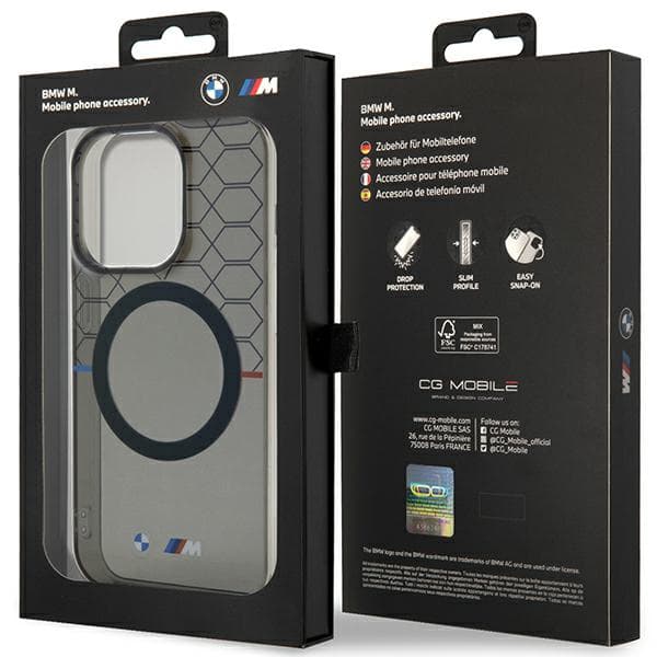 BMW-kuvioinen MagSafe-kotelo iPhone 13 Pro Maxille, harmaa