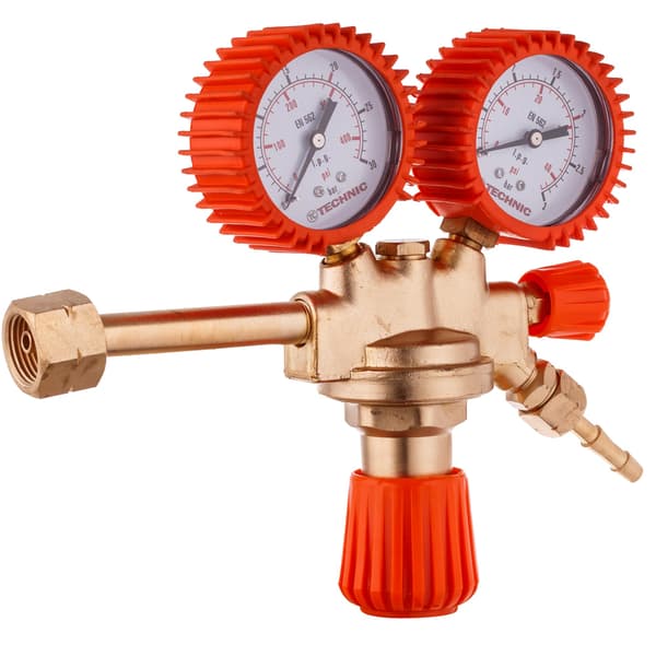 PROPAN BUTAN LPG FLASKEREGULATOR 2 TRYKMÅLERE MESSINGVENTIL