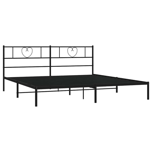 vidaXL metalsengestel med hovedgærde sort 193x203 cm