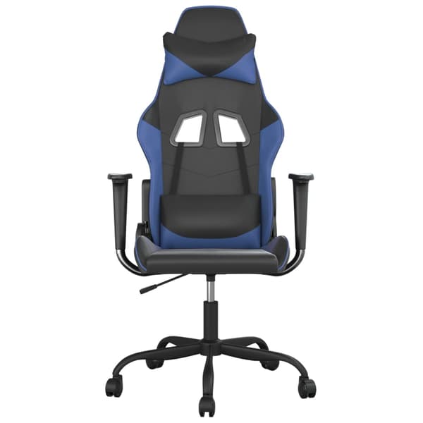 vidaXL massage-gamingstol, sort og blå, kunstlæder