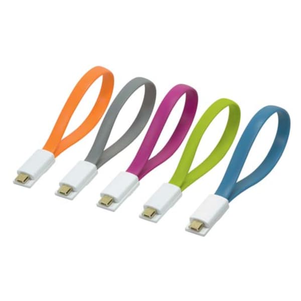 LogiLink Magnetic USB 2.0 Micro USB -kaapeli, litteä, pinkki, lataus