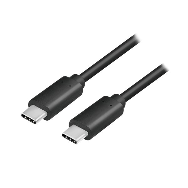 USB-C til USB-C 3.2 Gen2 Type-C kabel, C/M til C/M, E-mærket, PD, 4K/60 Hz, Sort, 1 m