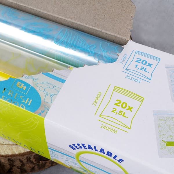 ziplock-påsar för mat 20x1,2 l + 20x2,5 l 40 st