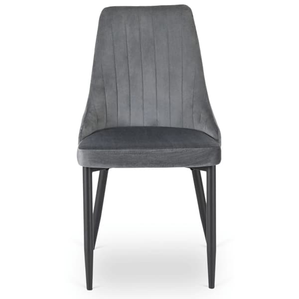 BARI Polstret Spisestol Grå Velour Moderne