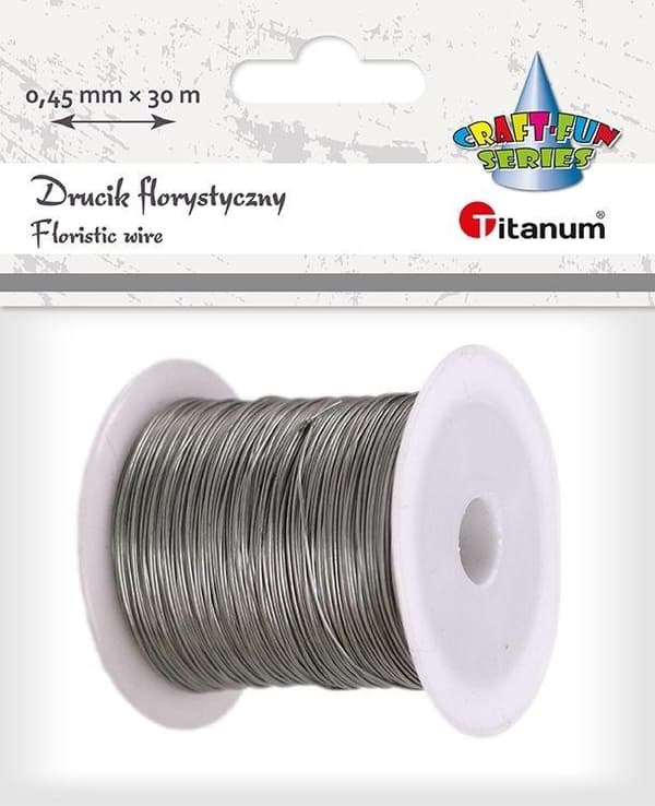 Blomtråd 0,45 mm x 30 m silverfärgad